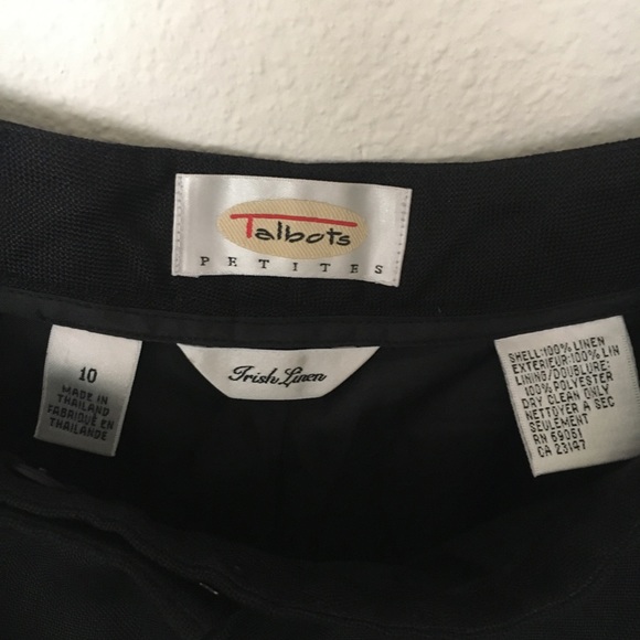 Talbots Linen Pants Cropped Cuffed High Waisted - Picture 3 of 7